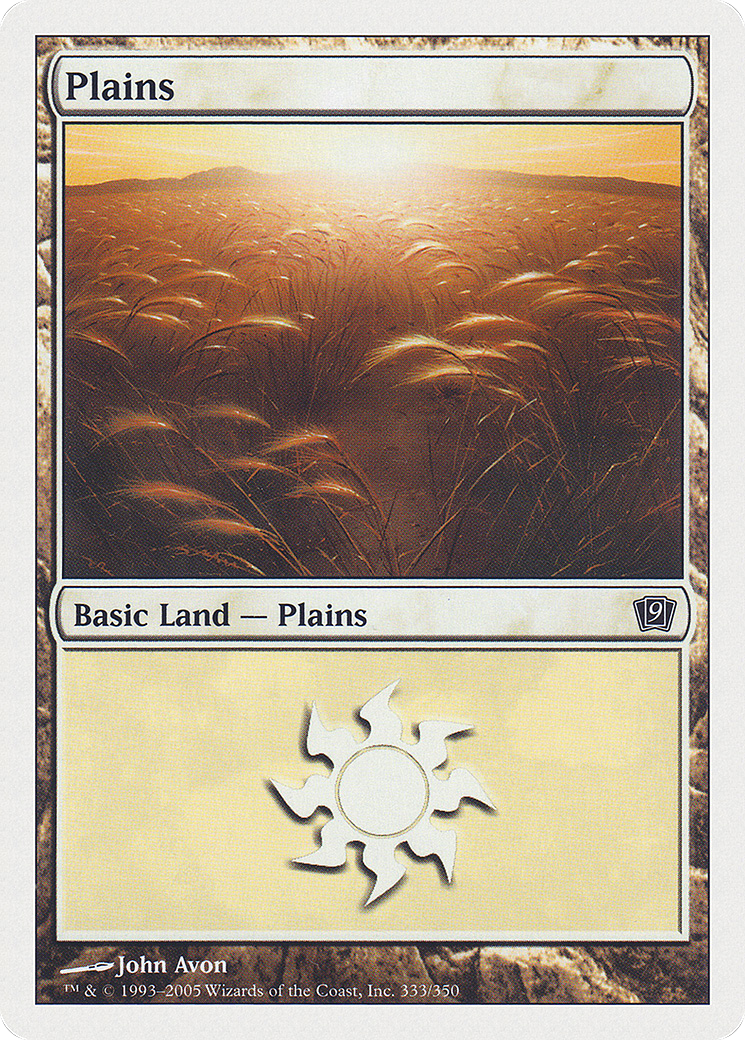 Plains (9ED-333) - Ninth Edition - Premium MTG Single from Wizards of the Coast - Just $0.08! Shop now at Game Crave Tournament Store