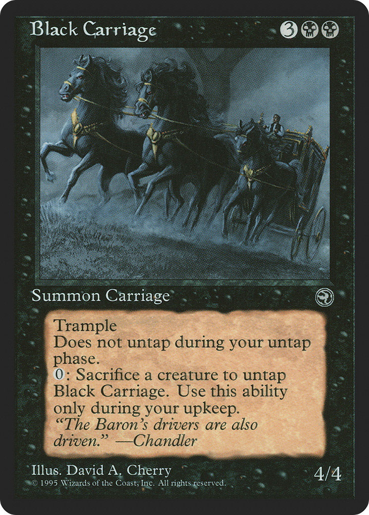 Black Carriage (HML-042) - Homelands - Premium MTG Single from Wizards of the Coast - Just $0.20! Shop now at Game Crave Tournament Store
