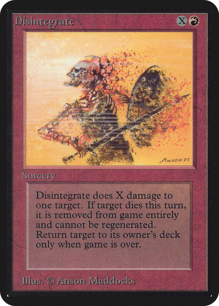 Disintegrate (LEA-140) - Limited Edition Alpha - Premium MTG Single from Wizards of the Coast - Just $38.19! Shop now at Game Crave Tournament Store
