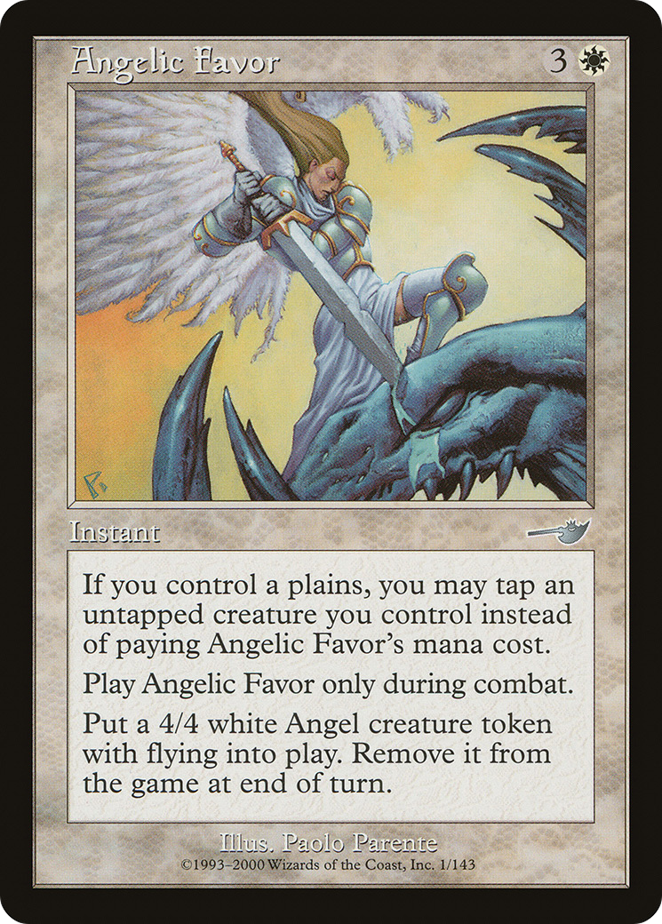 Angelic Favor (NEM-001) - Nemesis Foil - Premium MTG Single from Wizards of the Coast - Just $3.23! Shop now at Game Crave Tournament Store