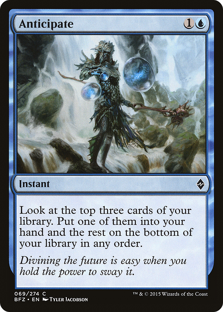Anticipate (BFZ-069) - Battle for Zendikar Foil - Premium MTG Single from Wizards of the Coast - Just $0.08! Shop now at Game Crave Tournament Store