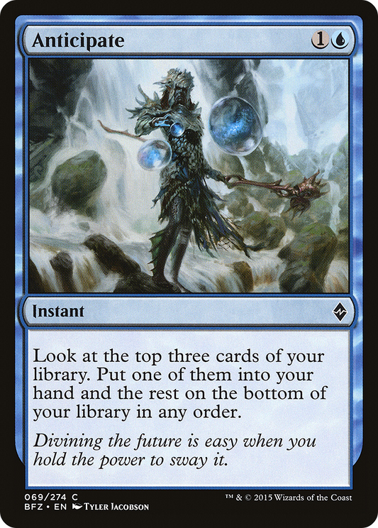 Anticipate (BFZ-069) - Battle for Zendikar Foil - Premium MTG Single from Wizards of the Coast - Just $0.08! Shop now at Game Crave Tournament Store