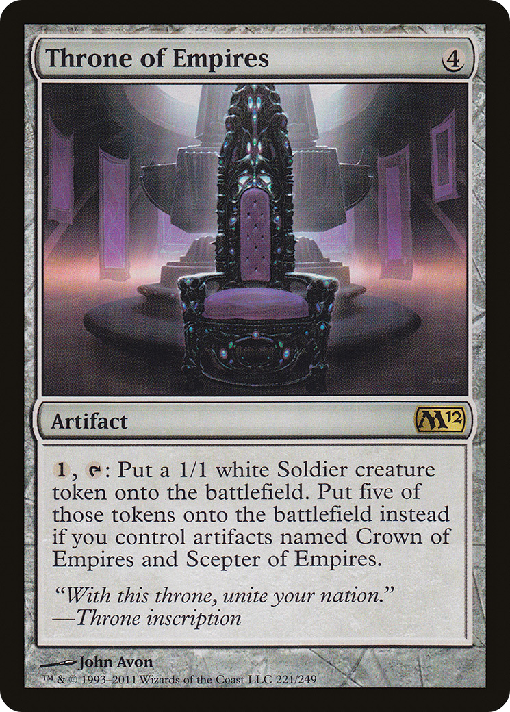 Throne of Empires (M12-221) - Magic 2012 - Premium MTG Single from Wizards of the Coast - Just $0.08! Shop now at Game Crave Tournament Store
