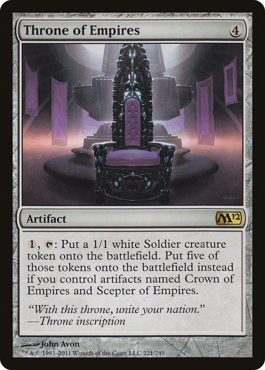 Throne of Empires (M12-221) - Magic 2012 Foil - Premium MTG Single from Wizards of the Coast - Just $0.53! Shop now at Game Crave Tournament Store