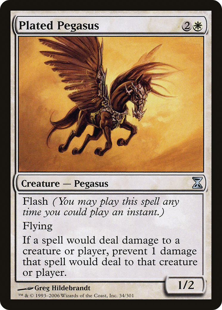 Plated Pegasus (TSP-034) - Time Spiral - Premium MTG Single from Wizards of the Coast - Just $0.08! Shop now at Game Crave Tournament Store