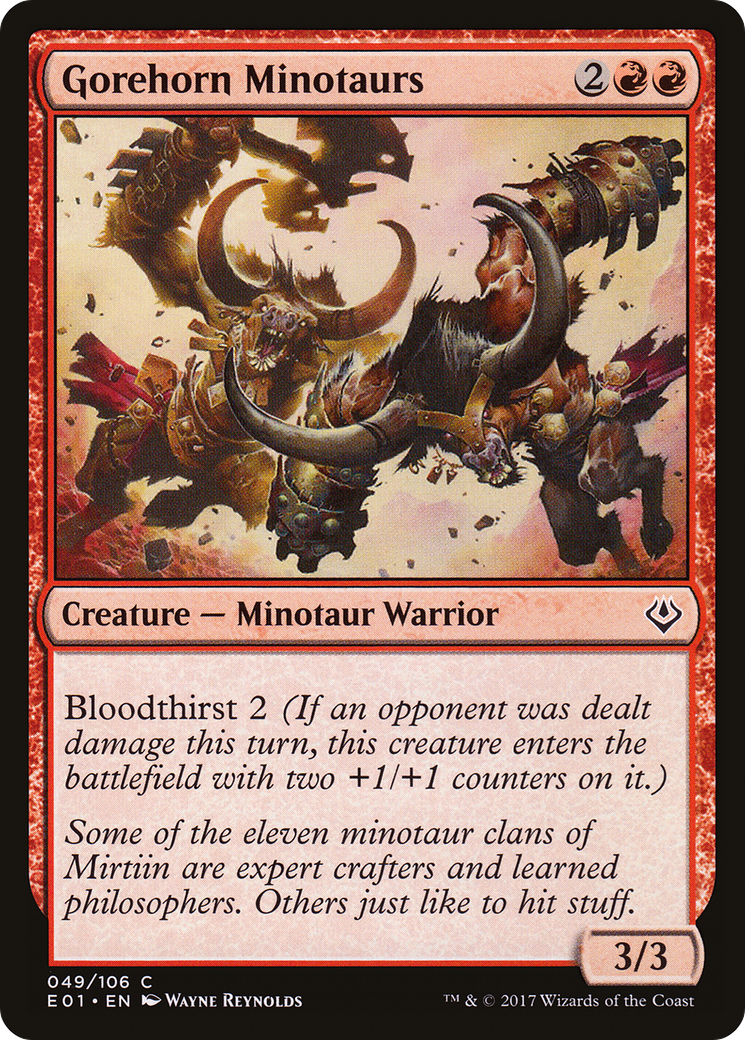 Gorehorn Minotaurs (E01-049) - Archenemy: Nicol Bolas - Premium MTG Single from Wizards of the Coast - Just $0.08! Shop now at Game Crave Tournament Store