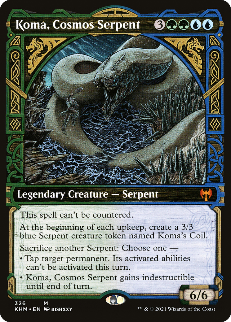 Koma, Cosmos Serpent (KHM-326) - Kaldheim: (Showcase) Foil - Premium MTG Single from Wizards of the Coast - Just $3.20! Shop now at Game Crave Tournament Store