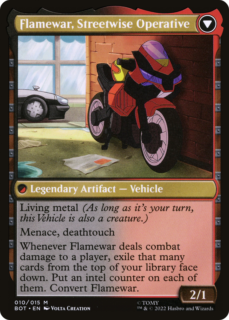 Flamewar, Brash Veteran // Flamewar, Streetwise Operative (BOT-010) - Transformers: (convertdfc) - Premium MTG Single from Wizards of the Coast - Just $0.11! Shop now at Game Crave Tournament Store