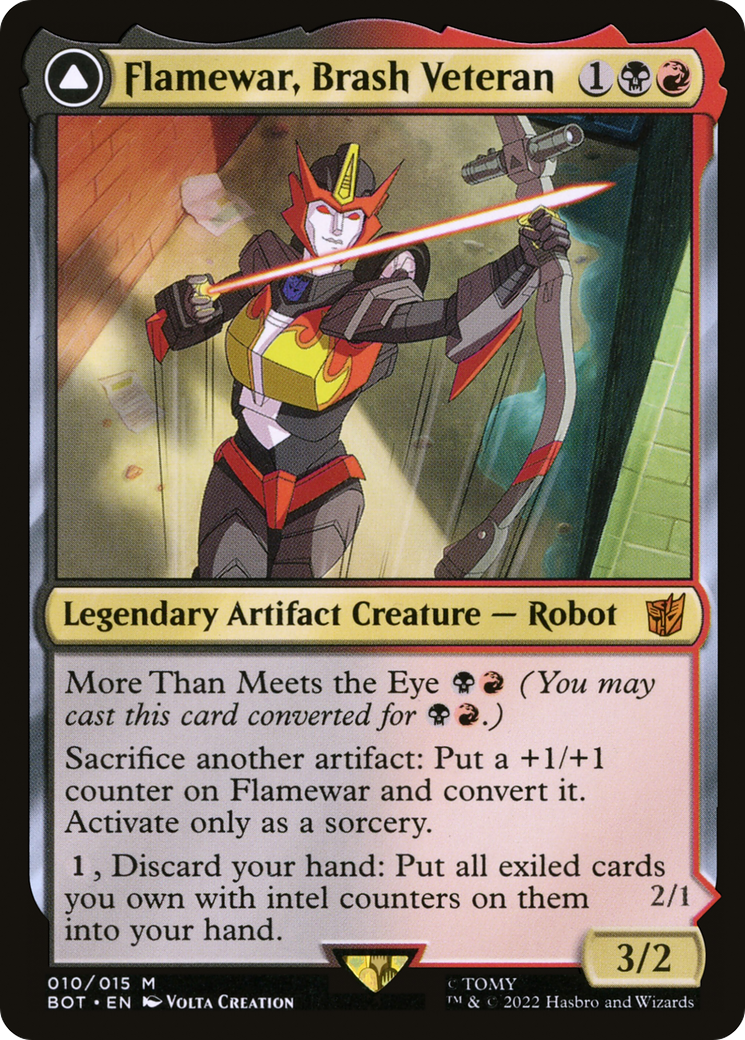 Flamewar, Brash Veteran // Flamewar, Streetwise Operative (BOT-010) - Transformers: (convertdfc) Foil - Premium MTG Single from Wizards of the Coast - Just $0.16! Shop now at Game Crave Tournament Store