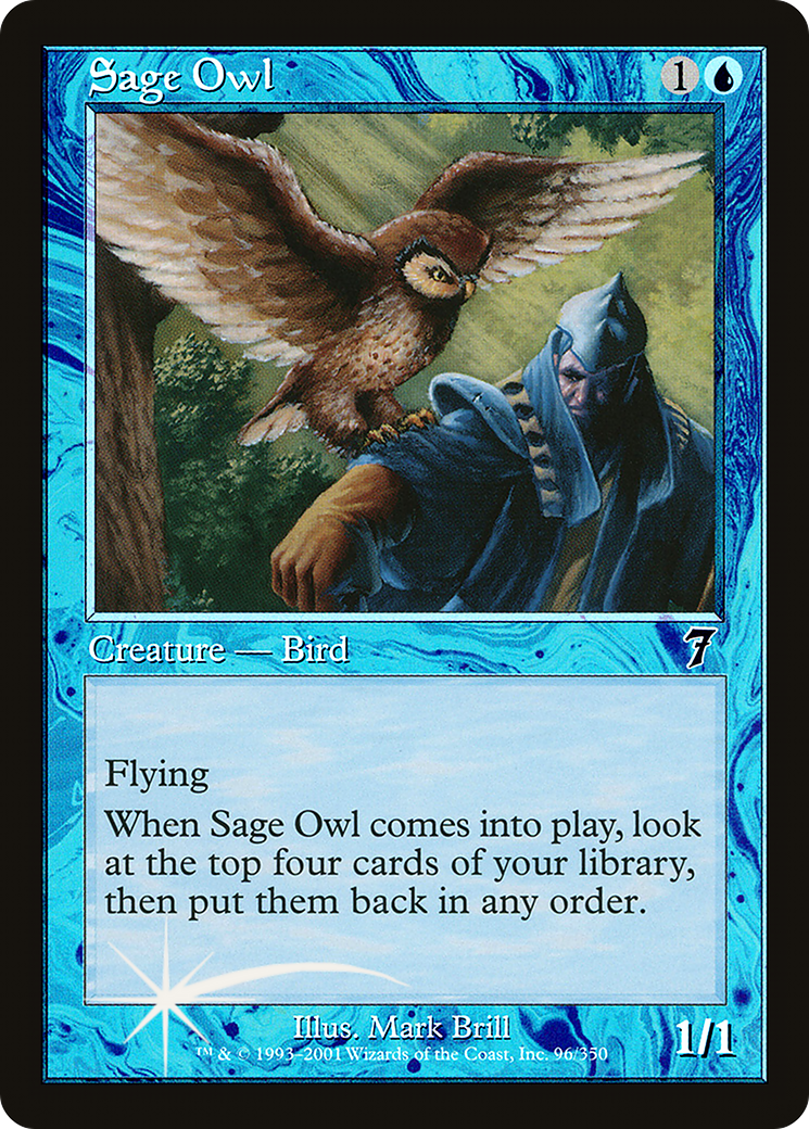 Sage Owl (7ED-96★) - Seventh Edition Foil - Premium MTG Single from Wizards of the Coast - Just $1.50! Shop now at Game Crave Tournament Store