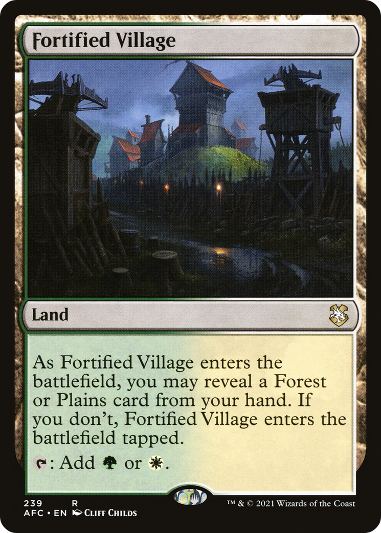 Fortified Village (AFC-239) - Forgotten Realms Commander - Premium MTG Single from Wizards of the Coast - Just $0.08! Shop now at Game Crave Tournament Store