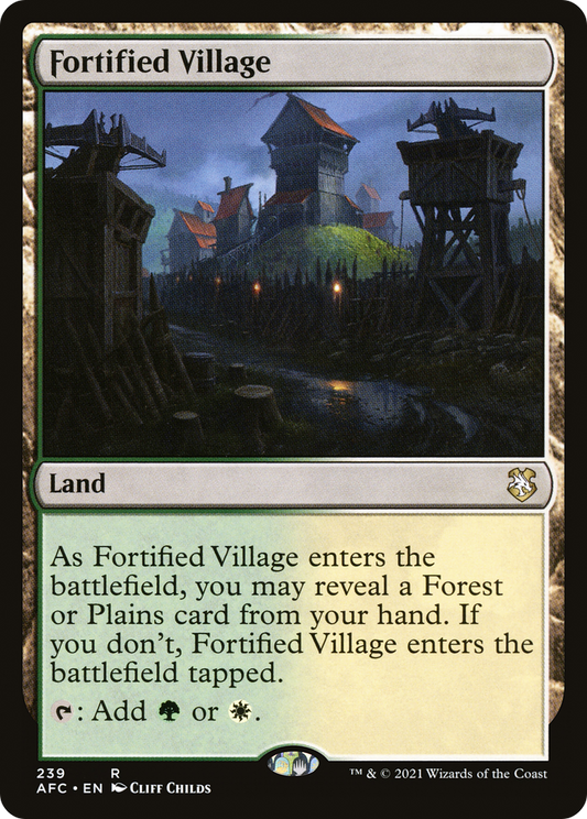 Fortified Village (AFC-239) - Forgotten Realms Commander - Premium MTG Single from Wizards of the Coast - Just $0.08! Shop now at Game Crave Tournament Store