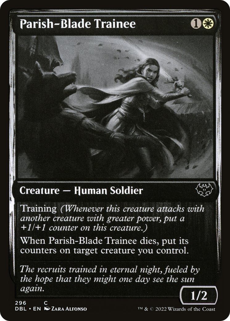 Parish-Blade Trainee (DBL-296) - Innistrad: Double Feature Foil - Premium MTG Single from Wizards of the Coast - Just $0.08! Shop now at Game Crave Tournament Store