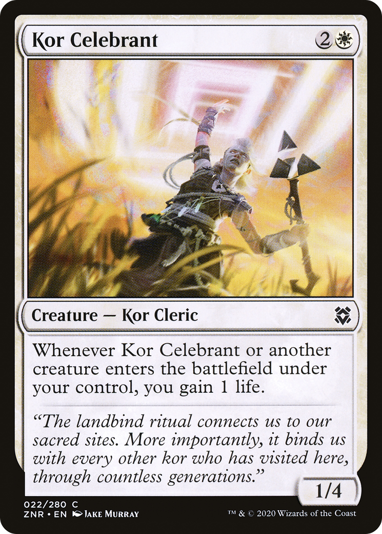 Kor Celebrant (ZNR-022) - Zendikar Rising Foil - Premium MTG Single from Wizards of the Coast - Just $0.25! Shop now at Game Crave Tournament Store