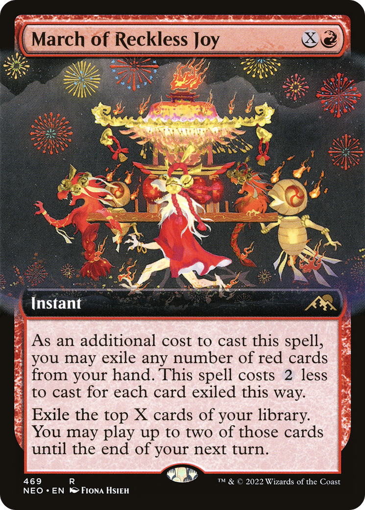 March of Reckless Joy (NEO-469) - Kamigawa: Neon Dynasty: (Extended Art) - Premium MTG Single from Wizards of the Coast - Just $0.08! Shop now at Game Crave Tournament Store