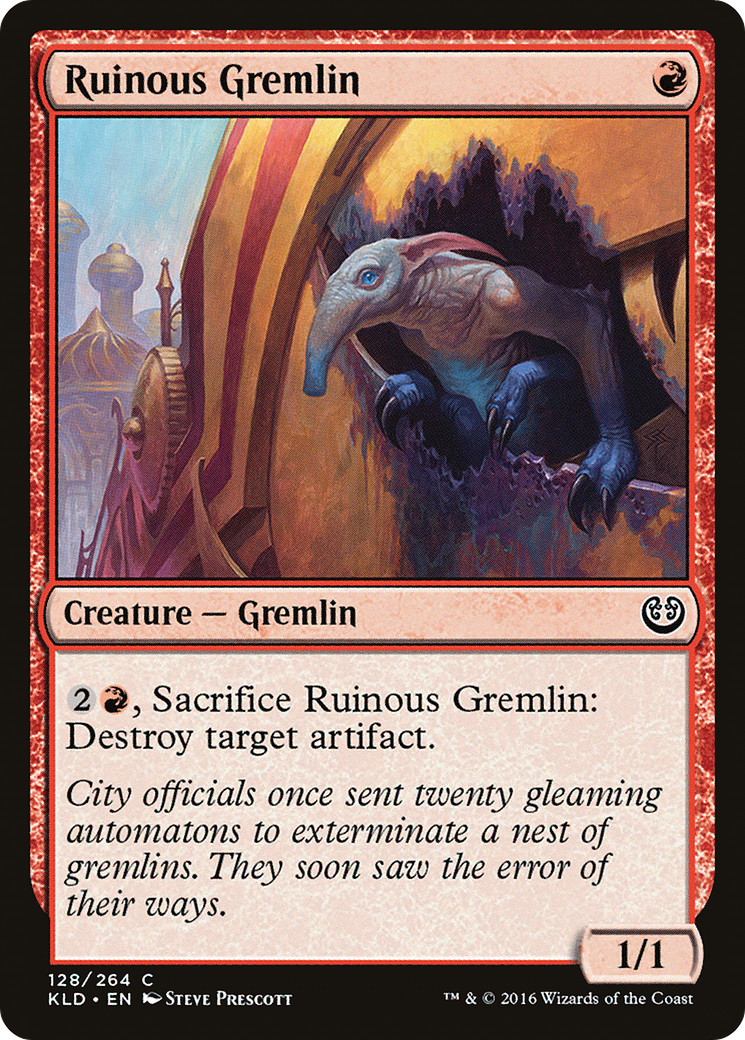 Ruinous Gremlin (KLD-128) - Kaladesh - Premium MTG Single from Wizards of the Coast - Just $0.25! Shop now at Game Crave Tournament Store