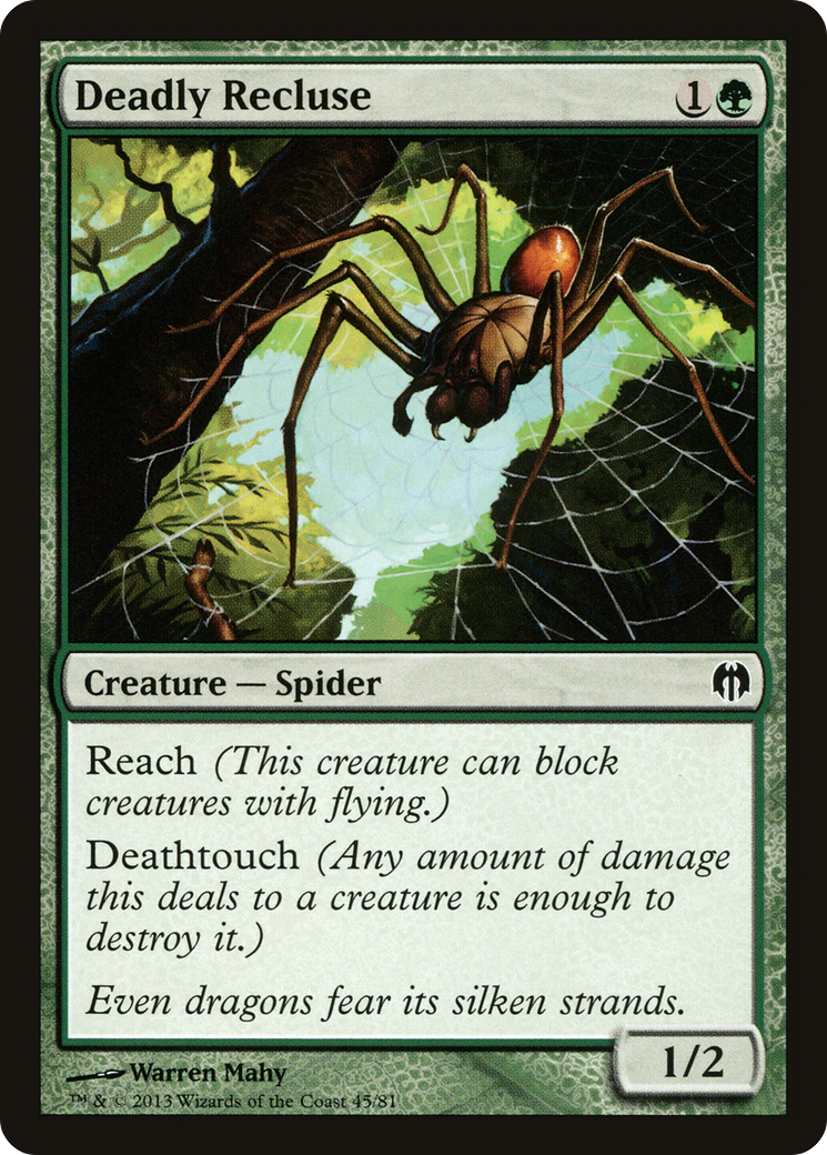 Deadly Recluse (DDL-045) - Duel Decks: Heroes vs. Monsters - Premium MTG Single from Wizards of the Coast - Just $0.08! Shop now at Game Crave Tournament Store
