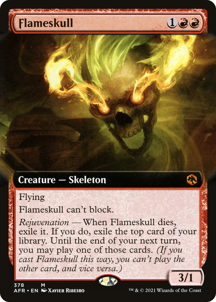 Flameskull (AFR-378) - Adventures in the Forgotten Realms: (Extended Art) Foil - Premium MTG Single from Wizards of the Coast - Just $0.29! Shop now at Game Crave Tournament Store