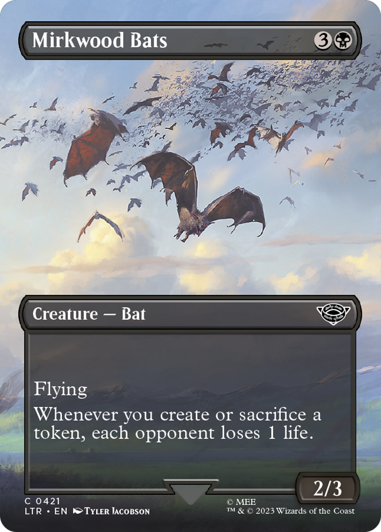 Mirkwood Bats (LTR-421) - The Lord of the Rings: Tales of Middle-earth (Borderless) Foil - Premium MTG Single from Wizards of the Coast - Just $0.21! Shop now at Game Crave Tournament Store