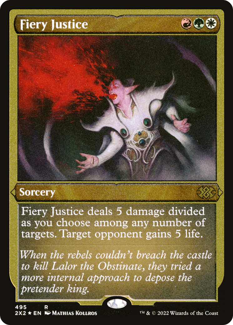 Fiery Justice (2X2-495) - Double Masters 2022 Etched Foil - Premium MTG Single from Wizards of the Coast - Just $0.08! Shop now at Game Crave Tournament Store