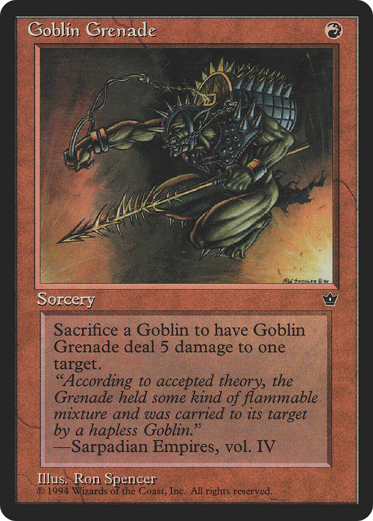 Goblin Grenade (FEM-56A) - Fallen Empires - Premium MTG Single from Wizards of the Coast - Just $0.11! Shop now at Game Crave Tournament Store