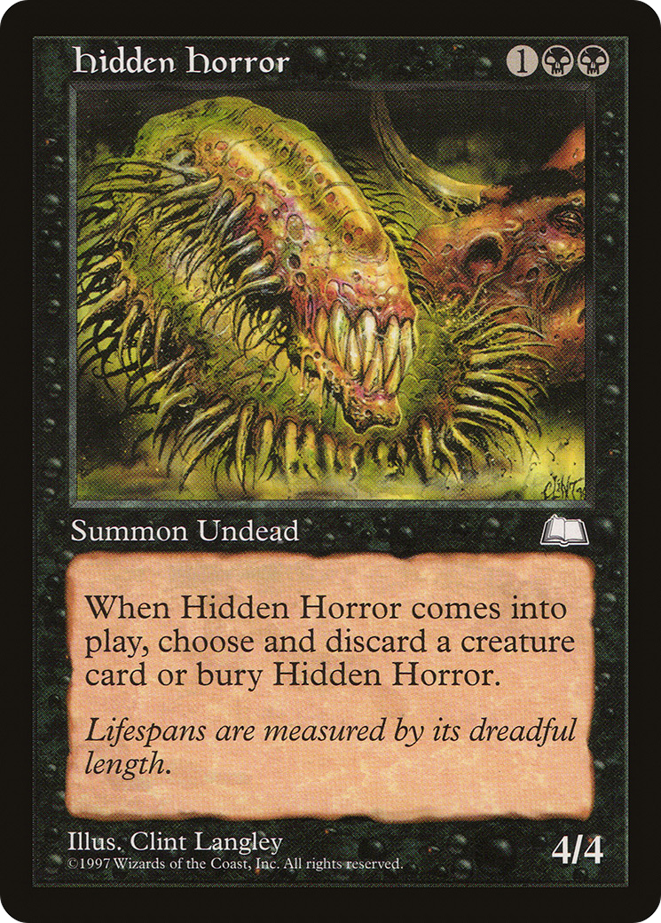 Hidden Horror (WTH-072) - Weatherlight - Premium MTG Single from Wizards of the Coast - Just $0.25! Shop now at Game Crave Tournament Store