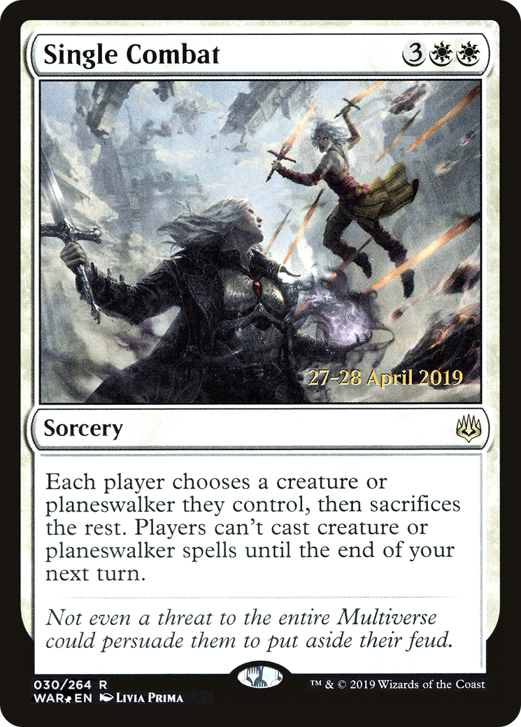 Single Combat (PWAR-30S) - War of the Spark Promos Foil - Premium MTG Single from Wizards of the Coast - Just $1.80! Shop now at Game Crave Tournament Store
