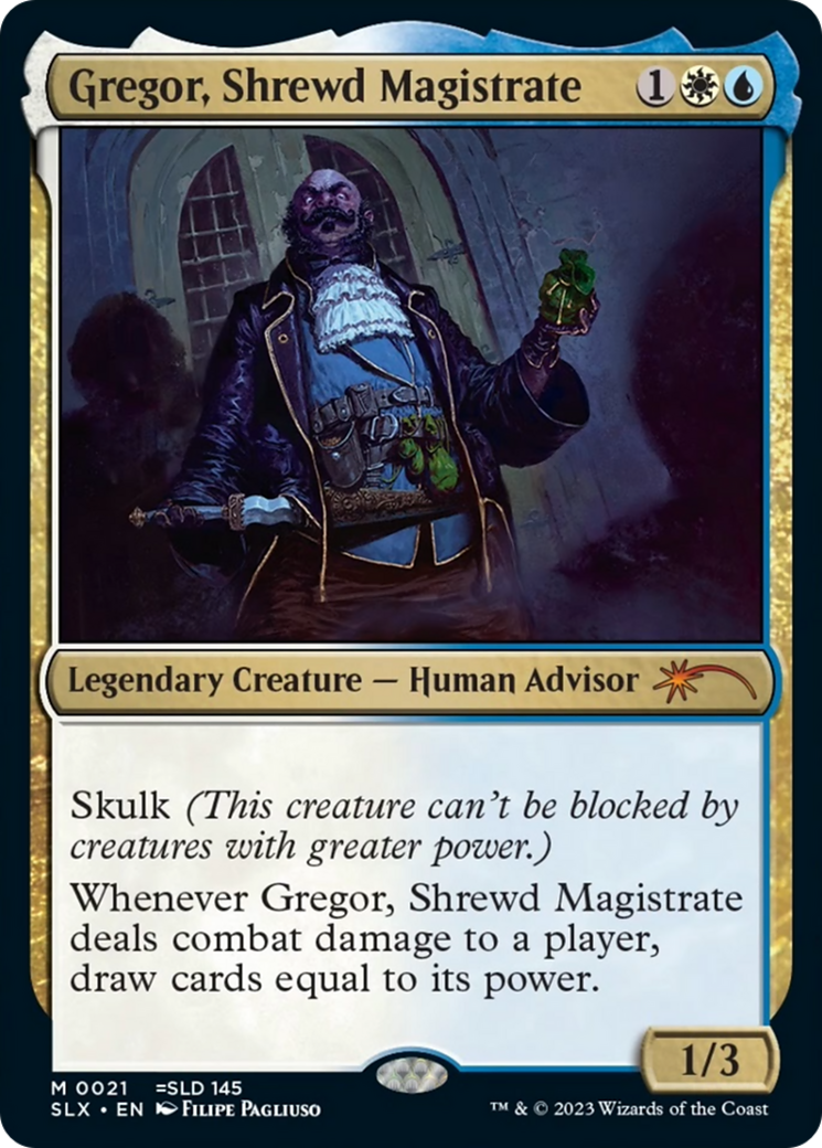Gregor, Shrewd Magistrate (SLX-021) - Universes Within - Premium MTG Single from Wizards of the Coast - Just $0.41! Shop now at Game Crave Tournament Store