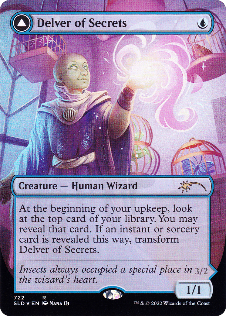 Delver of Secrets // Insectile Aberration (SLD-722) - Secret Lair Drop (Borderless) Foil - Premium MTG Single from Wizards of the Coast - Just $1.11! Shop now at Game Crave Tournament Store