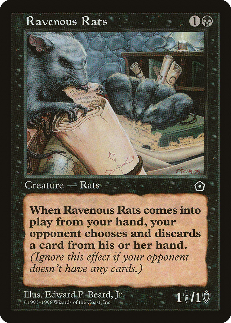 Ravenous Rats (P02-087) - Portal Second Age - Premium MTG Single from Wizards of the Coast - Just $0.12! Shop now at Game Crave Tournament Store