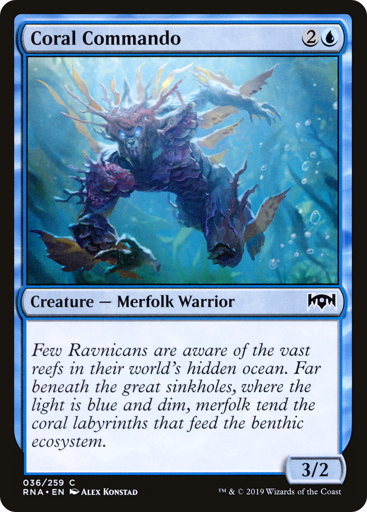 Coral Commando (RNA-036) - Ravnica Allegiance Foil - Premium MTG Single from Wizards of the Coast - Just $0.08! Shop now at Game Crave Tournament Store