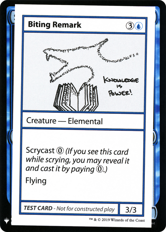 Biting Remark (CMB1-017) - Mystery Booster Playtest Cards 2019 - Premium MTG Single from Wizards of the Coast - Just $0.27! Shop now at Game Crave Tournament Store