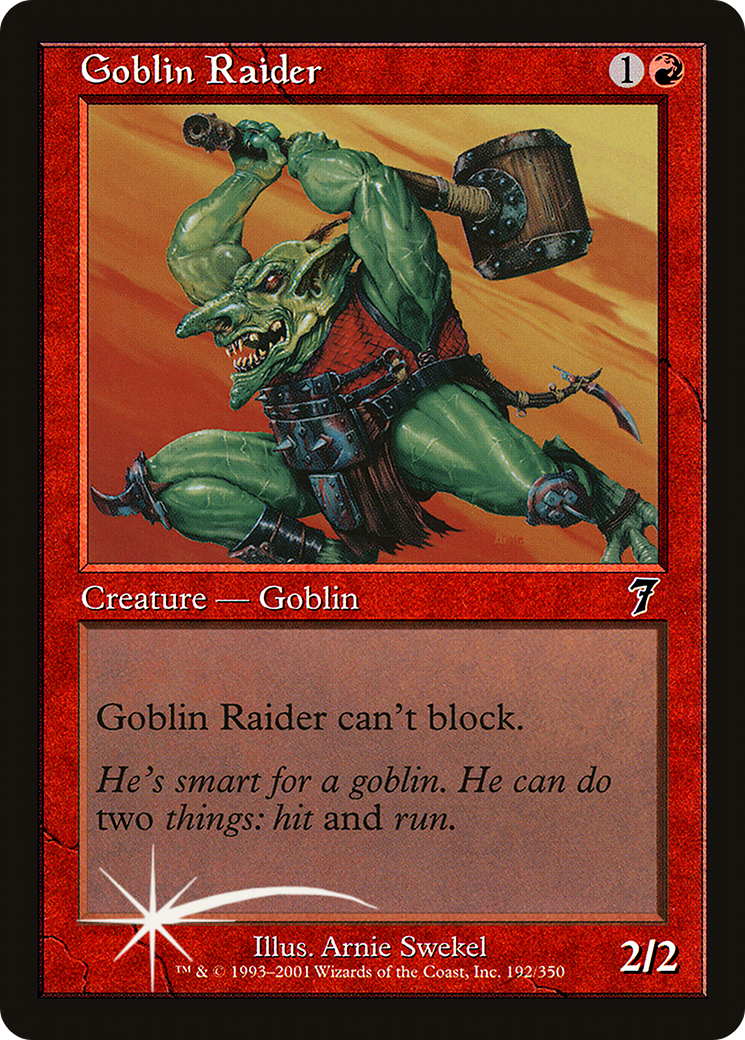 Goblin Raider (7ED-192★) - Seventh Edition Foil - Premium MTG Single from Wizards of the Coast - Just $0.84! Shop now at Game Crave Tournament Store