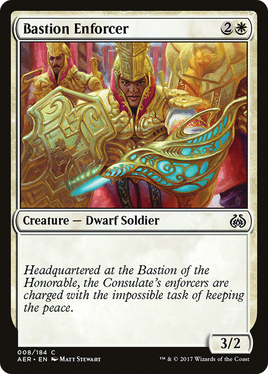 Bastion Enforcer (AER-008) - Aether Revolt Foil - Premium MTG Single from Wizards of the Coast - Just $0.25! Shop now at Game Crave Tournament Store