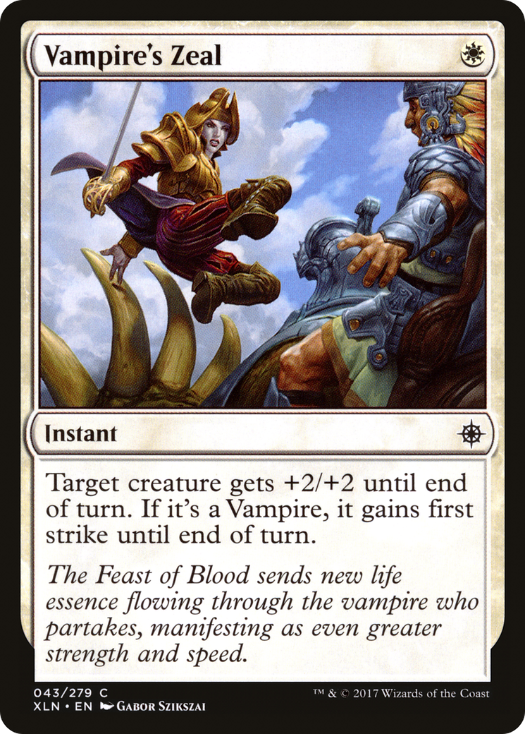 Vampire's Zeal (XLN-043) - Ixalan Foil - Premium MTG Single from Wizards of the Coast - Just $0.08! Shop now at Game Crave Tournament Store