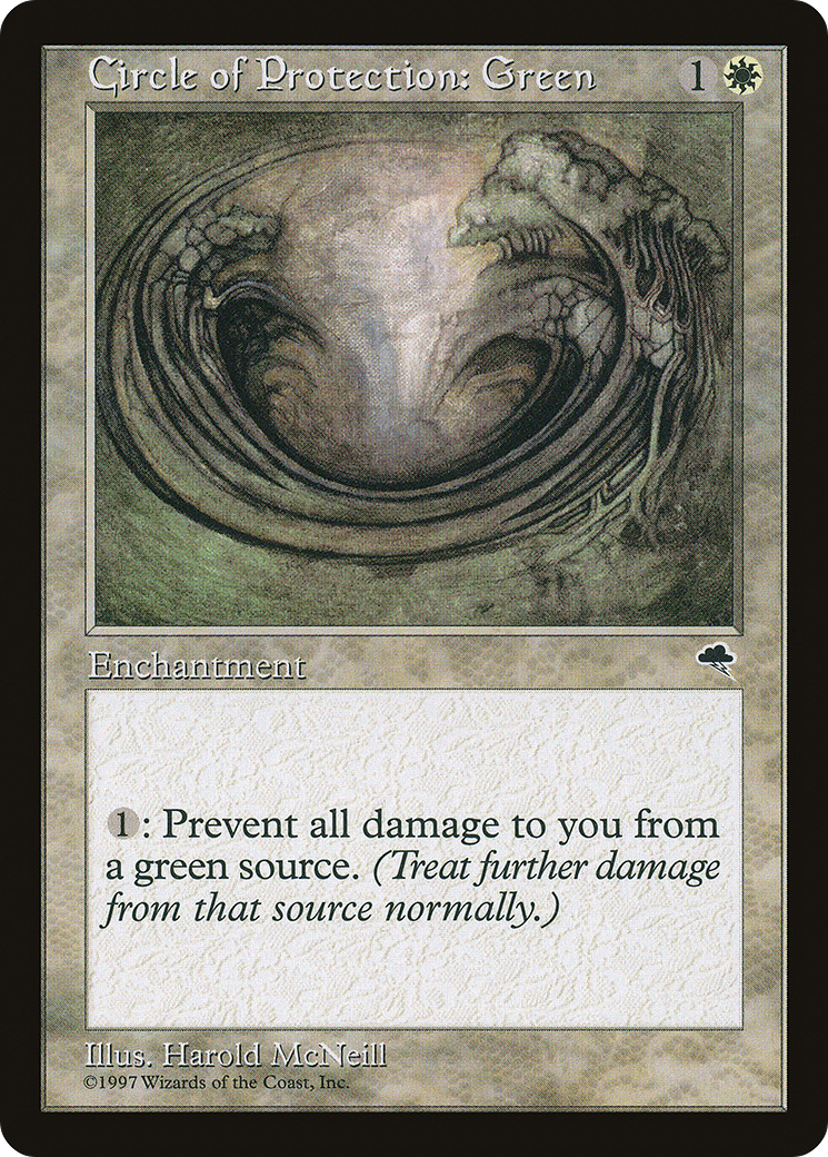 Circle of Protection: Green (TMP-010) - Tempest - Premium MTG Single from Wizards of the Coast - Just $0.08! Shop now at Game Crave Tournament Store