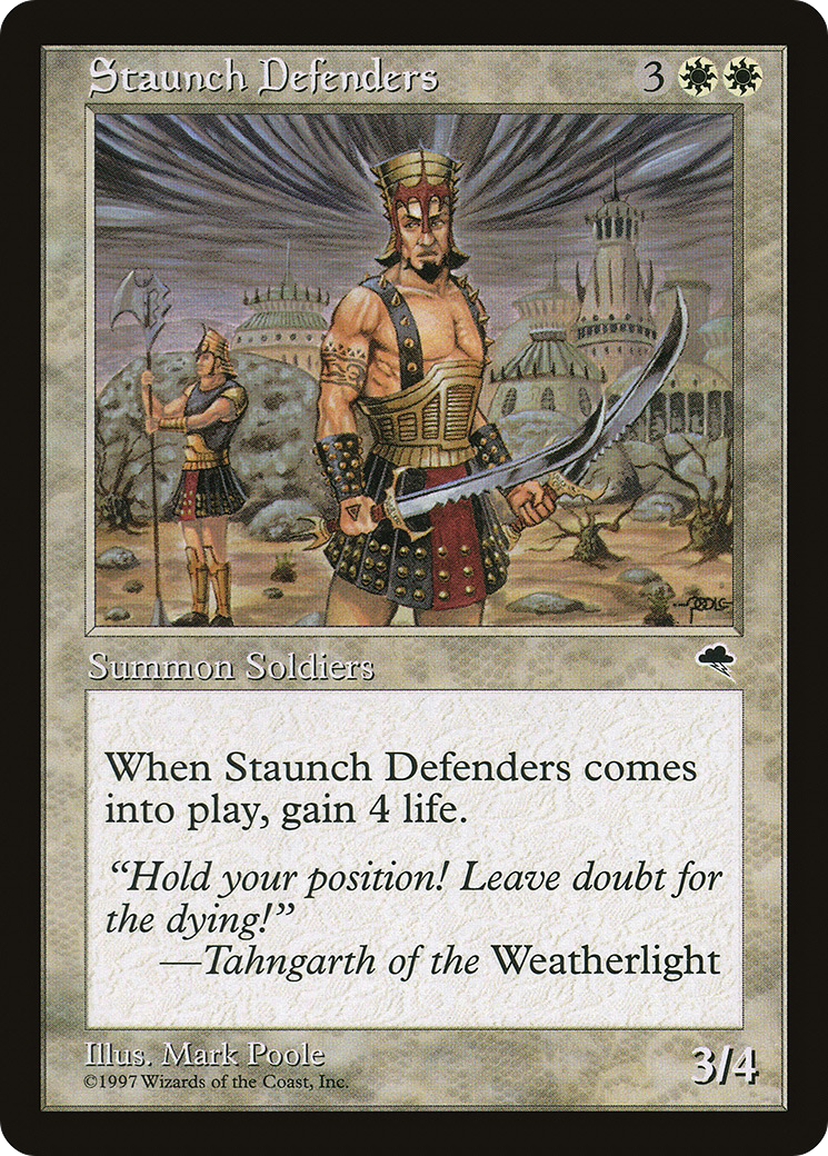 Staunch Defenders (TMP-049) - Tempest - Premium MTG Single from Wizards of the Coast - Just $0.08! Shop now at Game Crave Tournament Store