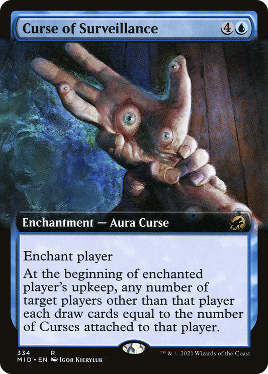 Curse of Surveillance (MID-334) - Innistrad: Midnight Hunt: (Extended Art) Foil - Premium MTG Single from Wizards of the Coast - Just $0.27! Shop now at Game Crave Tournament Store