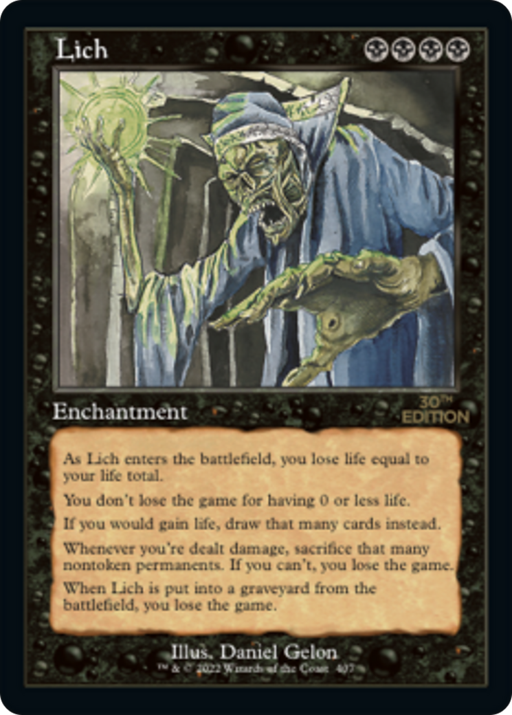 Lich (30A-407) - 30th Anniversary Edition - Premium MTG Single from Wizards of the Coast - Just $144! Shop now at Game Crave Tournament Store
