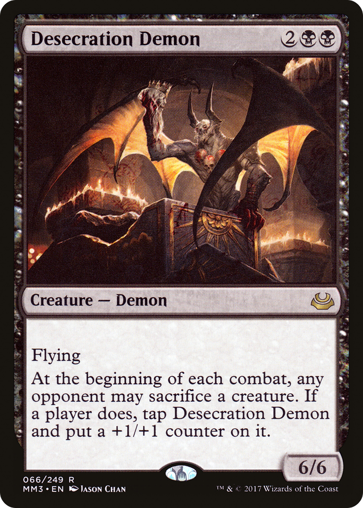 Desecration Demon (MM3-066) - Modern Masters 2017 Foil - Premium MTG Single from Wizards of the Coast - Just $0.52! Shop now at Game Crave Tournament Store
