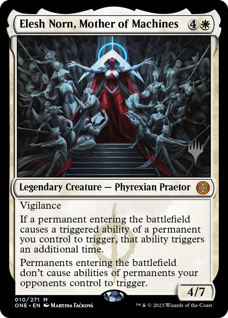 Elesh Norn, Mother of Machines (PONE-10P) - Phyrexia: All Will Be One Promos Foil - Premium MTG Single from Wizards of the Coast - Just $21.24! Shop now at Game Crave Tournament Store