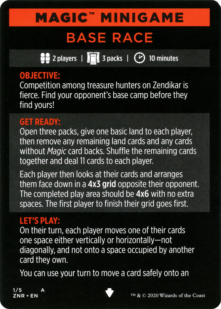 Base Race // Base Race (cont'd) (MZNR-001) - Zendikar Rising Minigames - Premium MTG Single from Wizards of the Coast - Just $0! Shop now at Game Crave Tournament Store