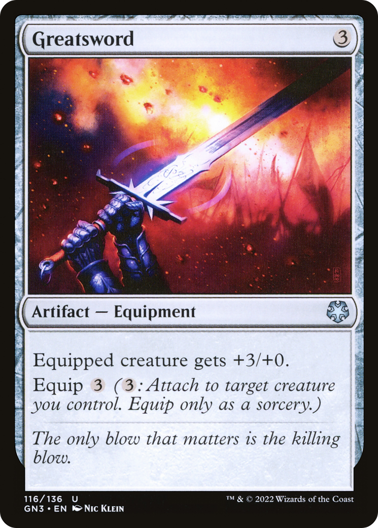 Greatsword (GN3-116) - Game Night: Free-for-All - Premium MTG Single from Wizards of the Coast - Just $0.08! Shop now at Game Crave Tournament Store