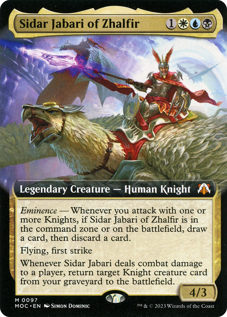 Sidar Jabari of Zhalfir (MOC-097) - March of the Machine Commander: (Extended Art) Foil - Premium MTG Single from Wizards of the Coast - Just $0.94! Shop now at Game Crave Tournament Store