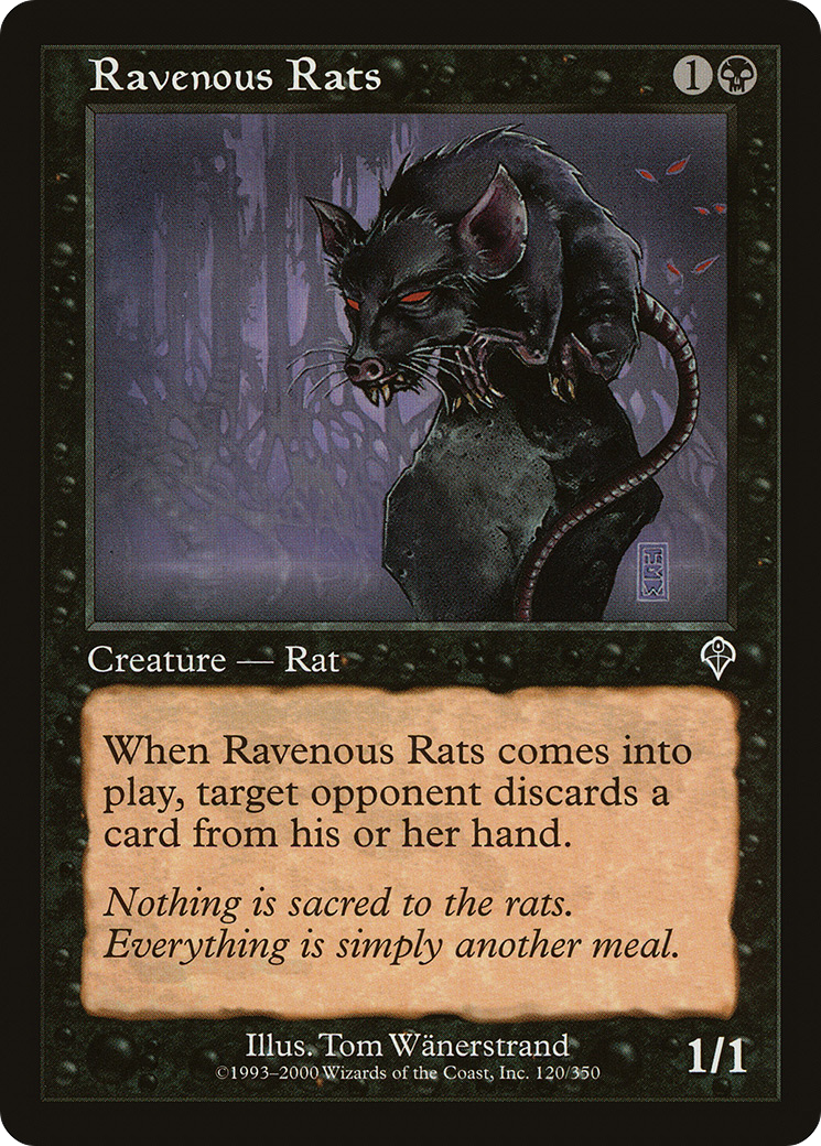 Ravenous Rats (INV-120) - Invasion - Premium MTG Single from Wizards of the Coast - Just $0.08! Shop now at Game Crave Tournament Store