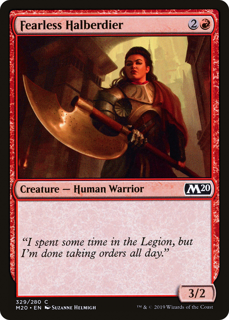 Fearless Halberdier (M20-329) - Core Set 2020 - Premium MTG Single from Wizards of the Coast - Just $0.08! Shop now at Game Crave Tournament Store