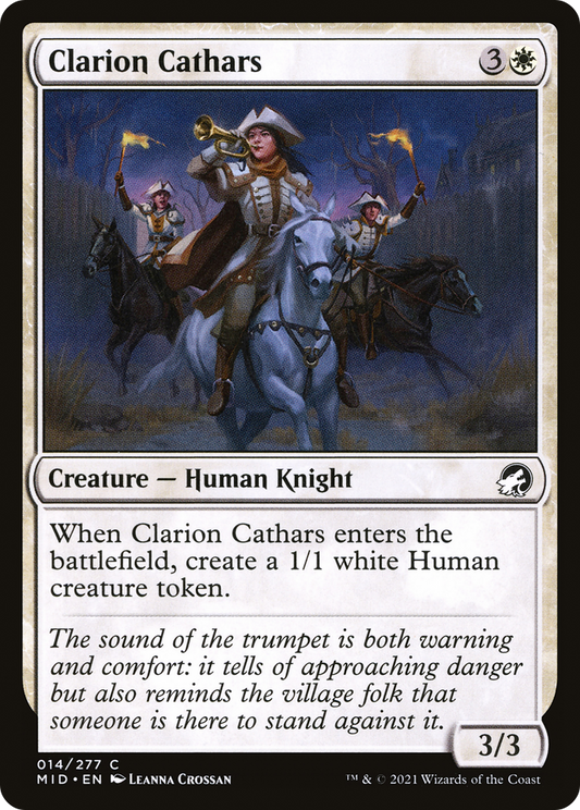 Clarion Cathars (MID-014) - Innistrad: Midnight Hunt - Premium MTG Single from Wizards of the Coast - Just $0.08! Shop now at Game Crave Tournament Store