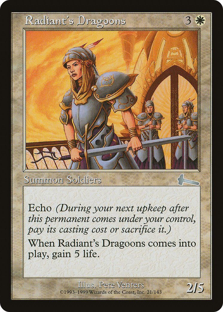 Radiant's Dragoons (ULG-021) - Urza's Legacy - Premium MTG Single from Wizards of the Coast - Just $0.25! Shop now at Game Crave Tournament Store