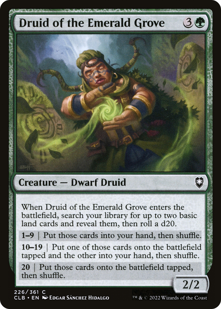 Druid of the Emerald Grove (CLB-226) - Commander Legends: Battle for Baldur's Gate - Premium MTG Single from Wizards of the Coast - Just $0.25! Shop now at Game Crave Tournament Store