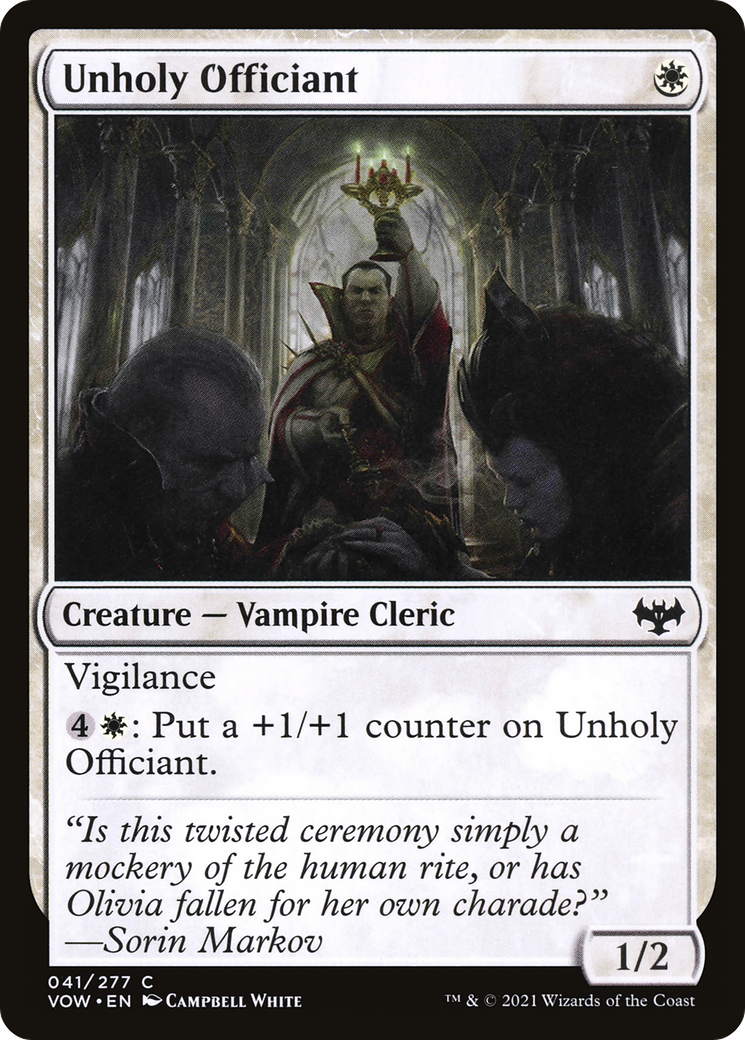 Unholy Officiant (VOW-041) - Innistrad: Crimson Vow - Premium MTG Single from Wizards of the Coast - Just $0.08! Shop now at Game Crave Tournament Store